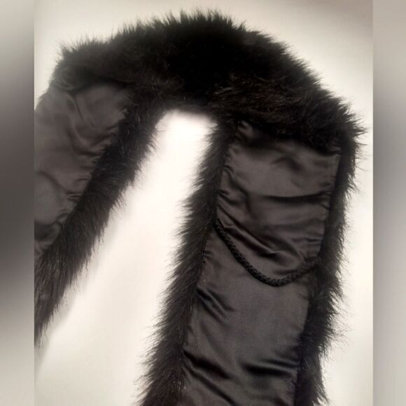 Faux Fur Mink  Long Winter Scarf with Satin Lining Vintage - Picture 10 of 16